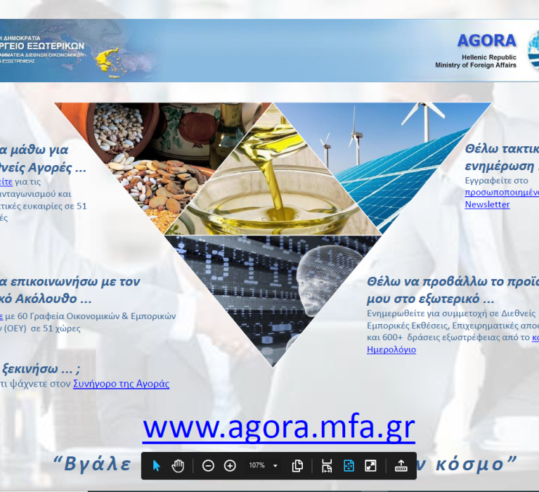 Διαδικτυακή Πύλη AGORA του Υπουργείου Εξωτερικών: Κοινό Ημερολόγιο Δράσεων Εξωστρέφειας