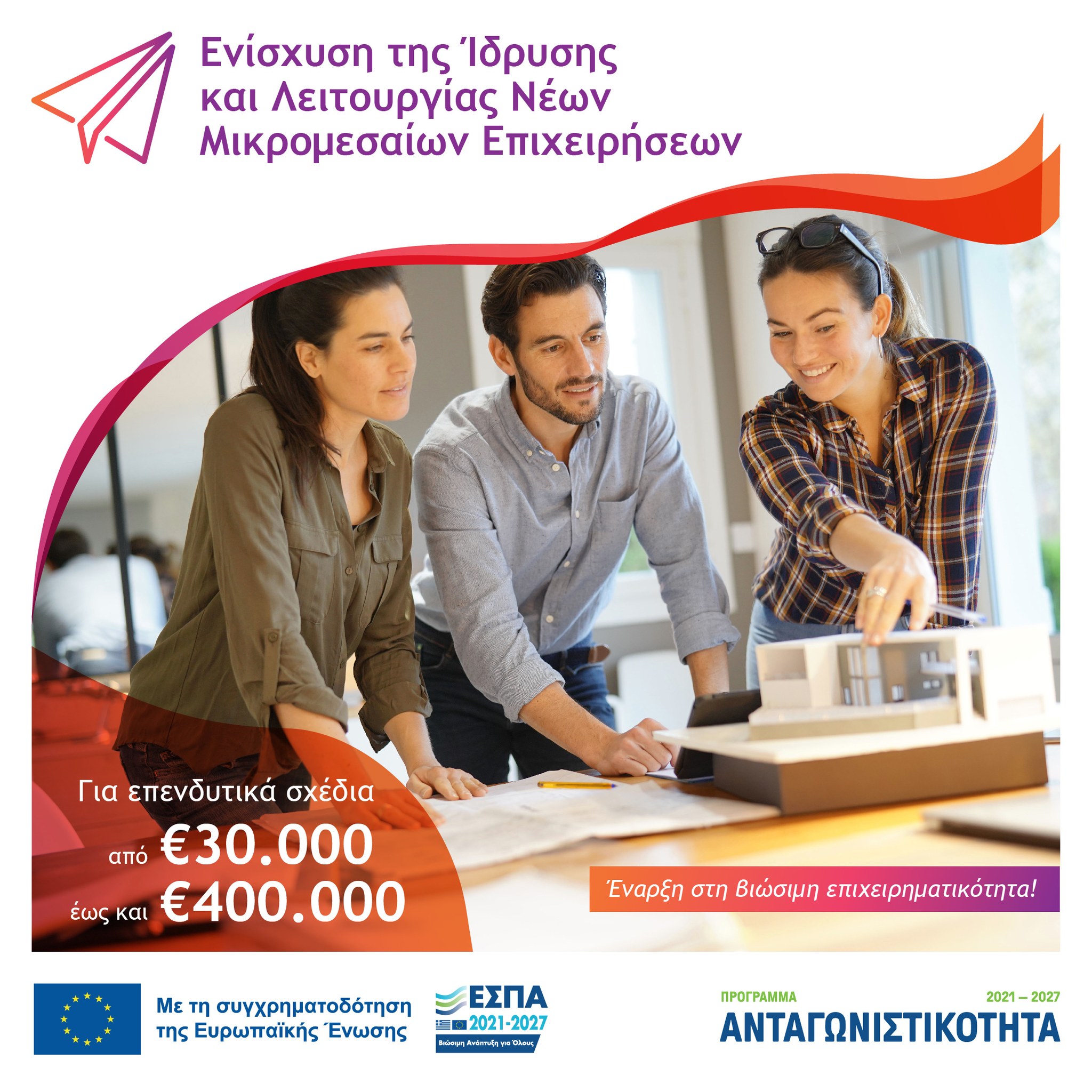 6η τροποποίηση της Δράσης «Ενίσχυση της Ίδρυσης και Λειτουργίας νέων Μικρομεσαίων Επιχειρήσεων» του Ανταγωνιστικότητα 2021-2027